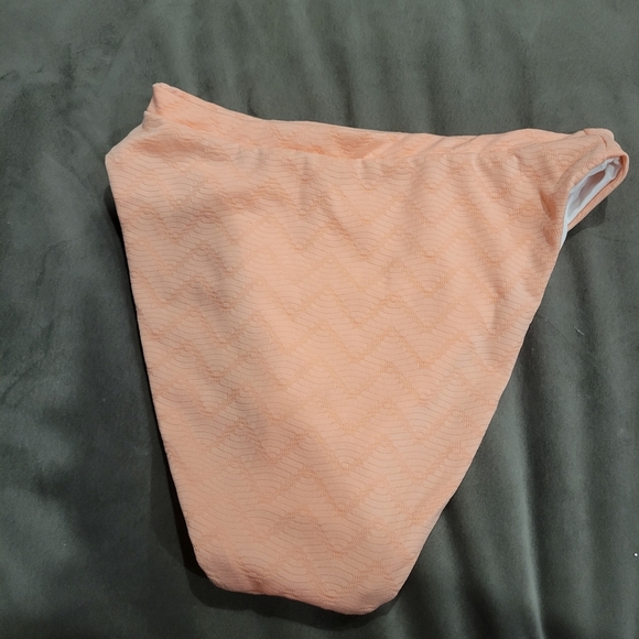 BECCA HIGH WAIST FRENCH CUT BIKINI BOTTOM PEACH SZ S - Picture 3 of 6